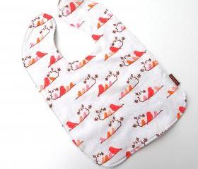 oversize bib toddler bib mandarin birds baby bib