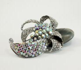 rhinestone flower brooch 'Fiore'