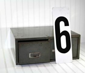 Vintage Metal Number 6 Sign / Vintage Metal Number 7 Sign