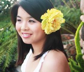 Sunbeam - sunshine yellow peony blossom hair clip
