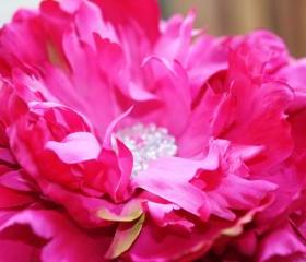 Pink peony hair clip, bridesmaid hair clip, wedding flower
