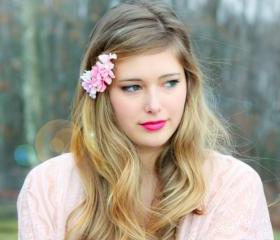pink flower hair clip