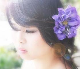 flower hair clip purple flower clip