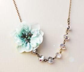 sea foam cherry blossom necklace