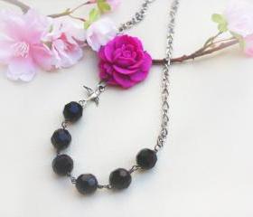 rose cabochon necklace, bridesmaid necklace, pink wedding jewelry