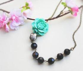 flower and owl necklace