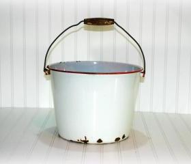 Vintage Enamel Bucket