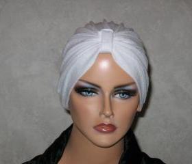 MADE TO ORDER Chemo Turban -White Size Medium