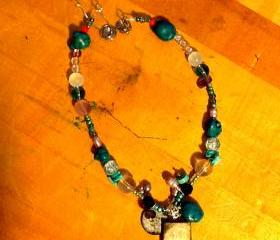 Whimsical Beauty on the Beach -A Unique Multimedia Necklace 
