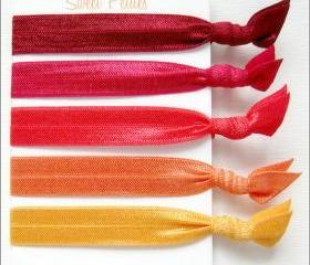Hair Ties - Sunset Fade Collection - Set of 5 - Elastic Hair Tie - Sweet Petites