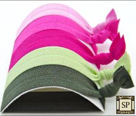 Hair Ties Watermelon Splash Collection Set of 5 Doubles as Bracelet Elastic Hair Ties