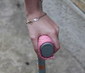 Crutch Handle Covers (pair) - pink spots