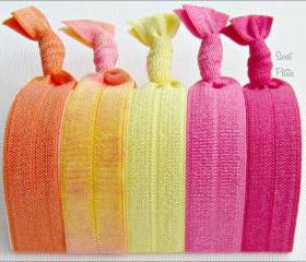 Hair Ties Tutti Frutti Collection Set of 5 Doubles as Bracelet Elastic Hair Ties