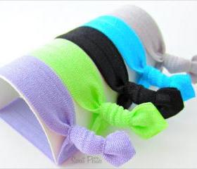 Hair Ties - Set of 5 - Doubles as Bracelet - High Voltage Collection - Elastic Hair Ties - Mane Accessory