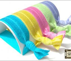 Hair Ties - Summer Splash Collection - Set of 5 - Sweet Petites