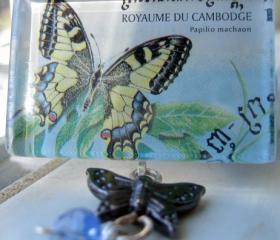 Pendant - Butterfly Royaume du Cambodge Glass Tile