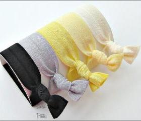 Hair Ties - Lemon Drop Collection - Set of 5 - Doubles as Bracelet - Elastic Hair Ties