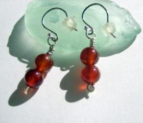 Earrings - Garnet Stack Sterling