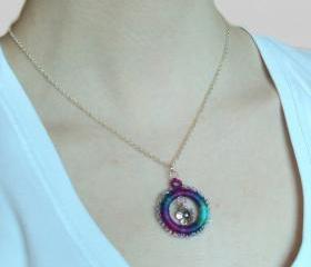 Fantasy Beaded Moon Pendant