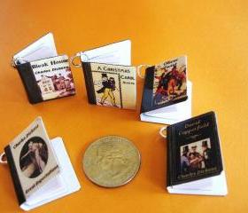Miniature Book Charms - Dickens Classics Theme - Set of 5
