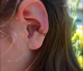 Copper Ear Cuff, Hand Hammered and Flamed for Color