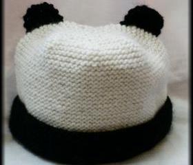 Hand Knitted Panda Hat
