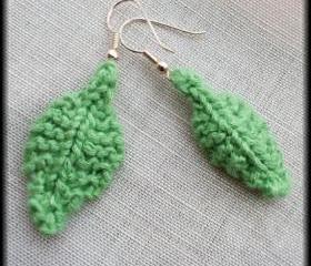 'Evergreen' bamboo knitted earrings