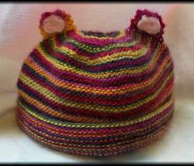 Hand knitted baby hat