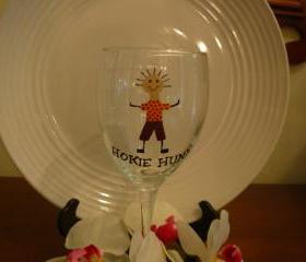 Virginia Tech Wine Glass Hokie Hunk