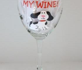 Dog Wine Glass Handpainted Personalized Fetch My Wine