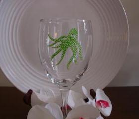 Octopus Wine Glass Handpainted Personalized
