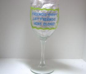 Handpainted Friend Wine Glass Handpainted Personalized