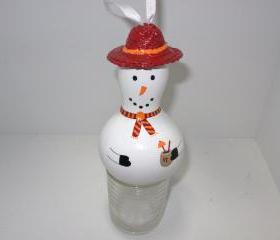 Handpainted Va Tech Gourd Snowman Ornament
