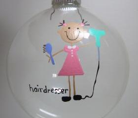 Hairdresser Christmas Ornament Handpainted Personalized