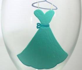 Bridesmaid Wine Glass Handpainted