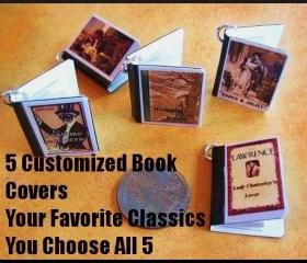 5 Miniature Book Charms-You Choose Your Favorites- Jewelry Making