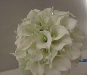 Real Touch White Calla Lily Bridal Bouquet
