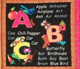 ABC Alphabet Soft Cloth Fabric Book, Blackboard Style