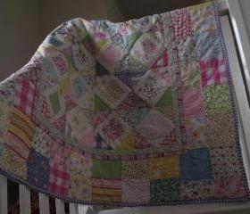 modern handmade patchwork quilt baby quilt girls patchwork nursery quilt play mat wall hanging