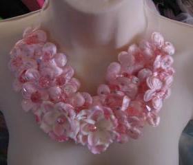 Pink Bib Necklace
