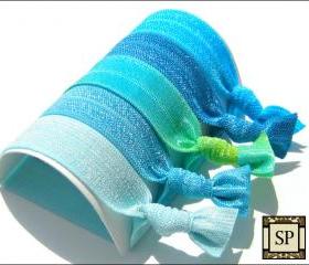 Hair Ties - Set of 5 - Beach Glass Collection - Elastic Hair Ties - Sweet Petites