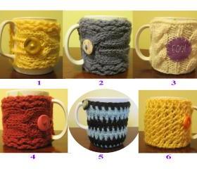 Crochet and knit cup cozy - CKCC#1-#10 $12/each