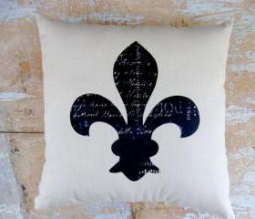 Fleur de Lis Pillow, French , Paris Decor, French Country Home, Cottage Decor