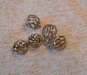 Silver Round Cage Charms