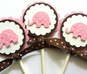 Cupcake Toppers, Baby Shower Cupcake Toppers, Baby Girl Birthday Cupcake Toppers