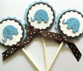 Cupcake Toppers, Baby Boy Cupcake Toppers, Baby Shower Cupcake Toppers, Baby Boy Birthday