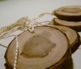 Wooden Tree Branch Hang Tags Ornament Blanks Cherry 2 inch
