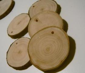 50 Assorted Blank Tree Branch Slices 1.5 to 2 inch Sycamore and Cherry