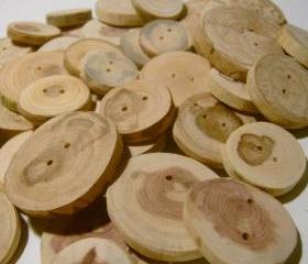 Wooden Button Assotment 50 buttons 1 to 2 inch