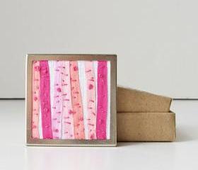 Pink Birch Trees Brooch 